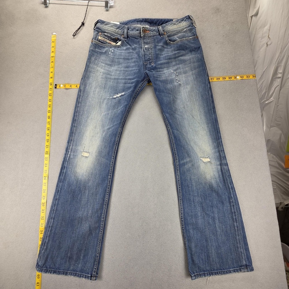 Diesel Jeans Mens 32x32 Blue Zatiny Regular Bootcut Made In Italy 0074F